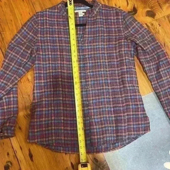Carbon 2 Cobalt Women Wheaton Plaid Button Down Long Sleeve Shirt Size Small - Picture 10 of 11